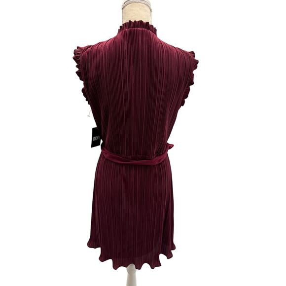 NWT!! DKNY Sheer,Pleated Dress,Bow Belt,Whimsy,Fairy,Sexy,Dark Romantic,Size 8 - Picture 7 of 7